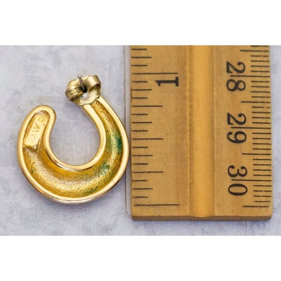 Vintage Gold Tone Dangling Drop Crescent Dangle Earrings by Avon - CS1 - Picture 2 of 2